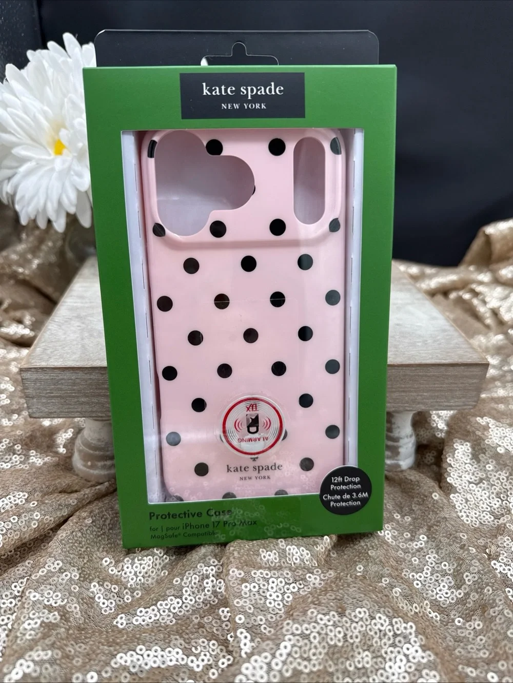 kate spade New York Pink Polka Dot Protective Phone Case 17 pro max
